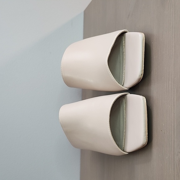 FRENCH CONNECTION light pink vegan leather block heel mule sandals - Picture 4 of 12